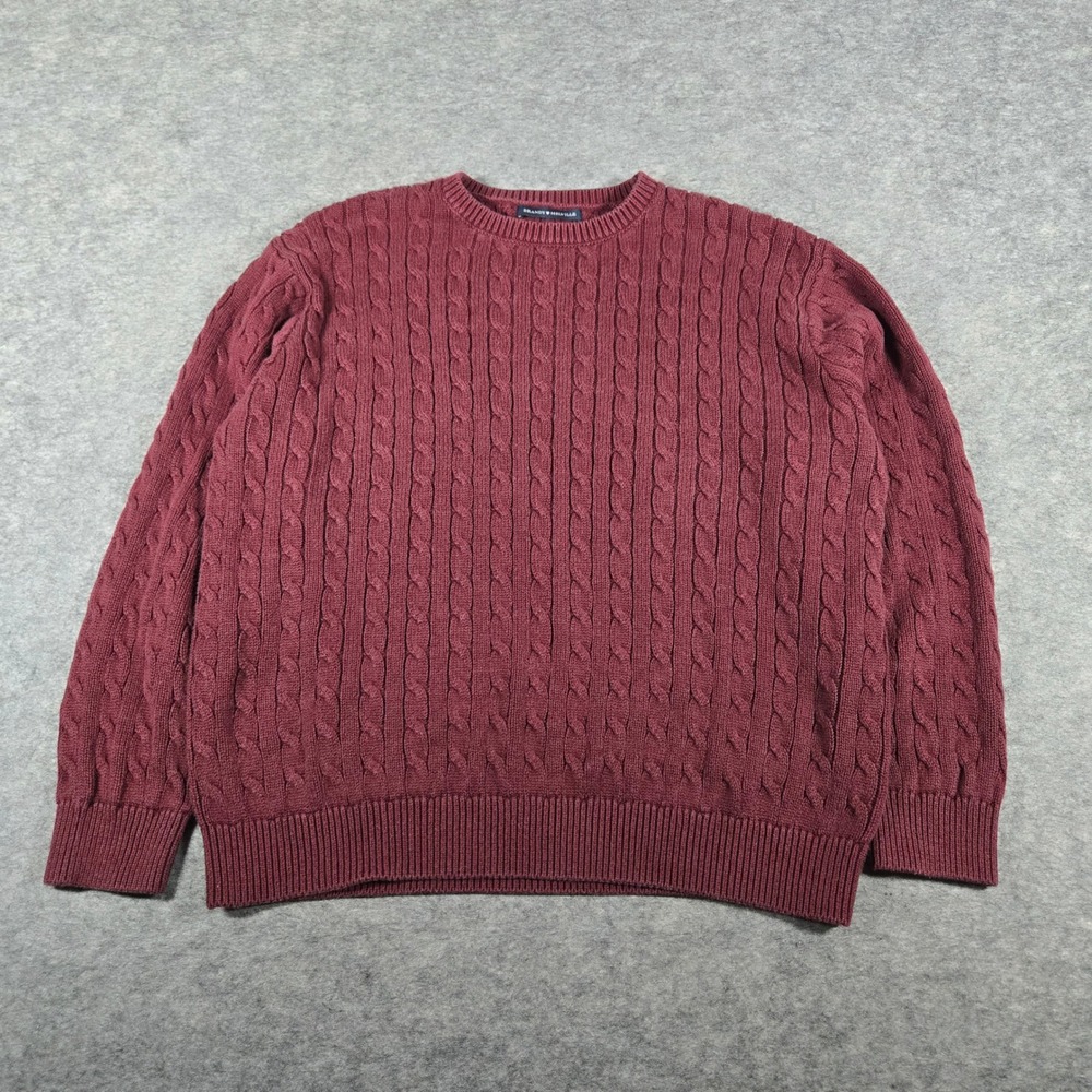 Brandy Melville Womens Burgundy Cable Knit Preppy Crewneck Sweater One Size